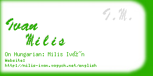 ivan milis business card